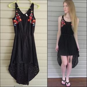 Beautiful embroidered Xhilaration Black, Hi Low Maxi Dress.